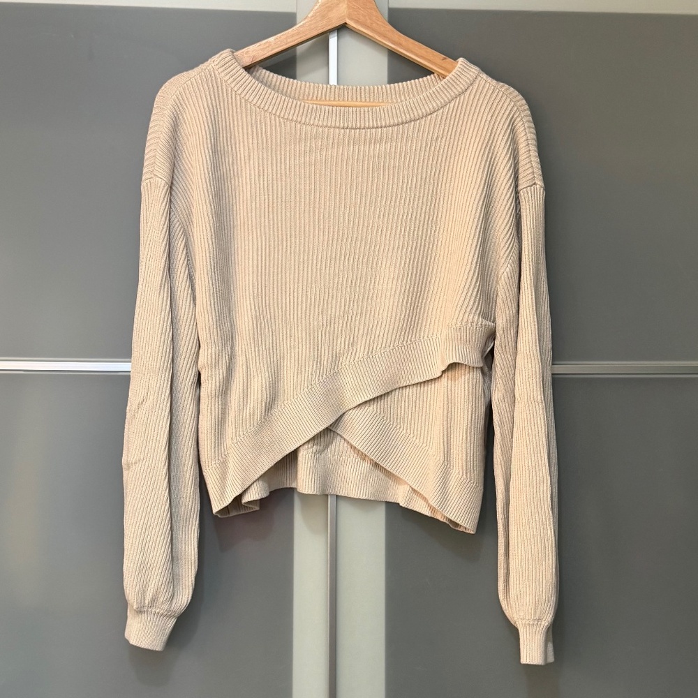 Reversible Crossover Sweater Offwhite/Bone